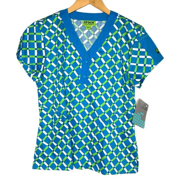Crocs Diamond Design Scrub Top New with Tag Size Small - Picture 1 of 13